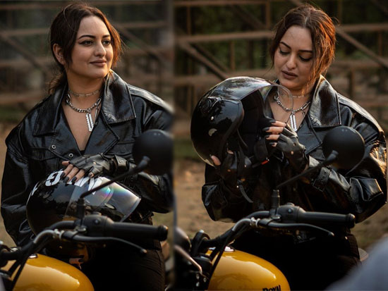 Sonakshi Sinha Rocking The Biker Look In Dahaad